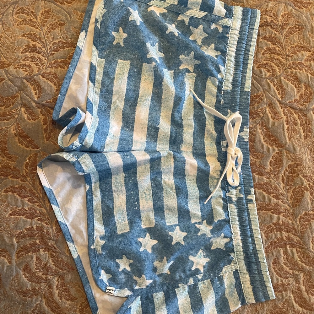 Blue and White Star Striped Shorts
